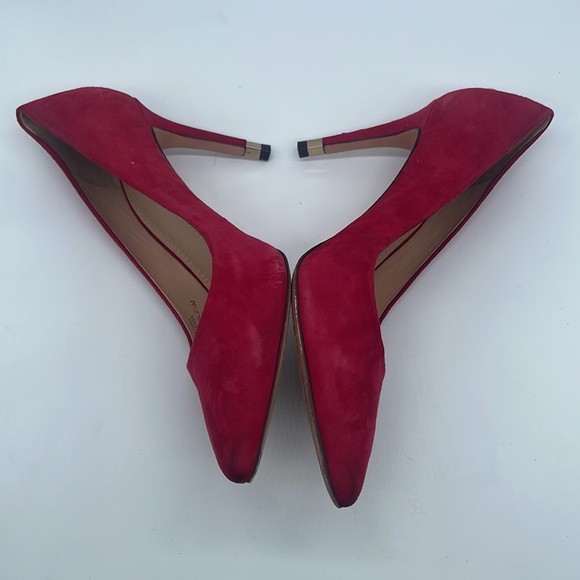 Tory Burch Red/ Kir Royal Suede leather Greenwich pump 85mm 8.5 - Picture 4 of 8